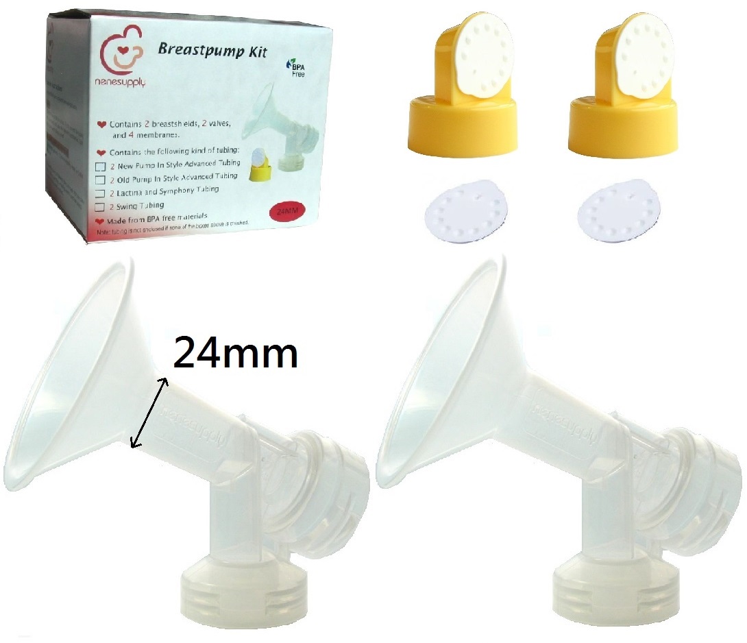 Breastshields w/ Valves and Membranes, replace Medela Flange, Valve